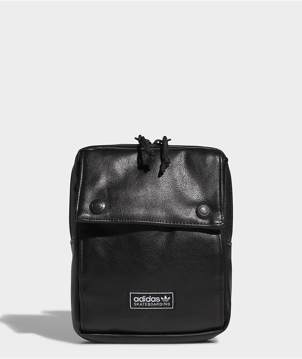 adidas Originals Skateboarding Faux-Leather Black Crossbody Bag