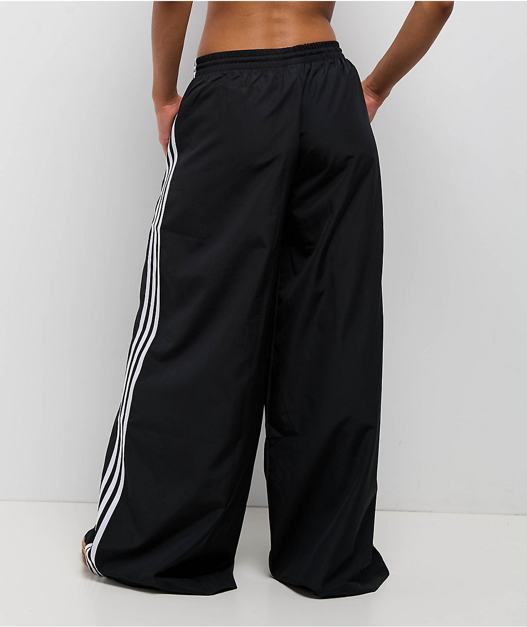 adidas Oversized Black Wide Leg Track Pants