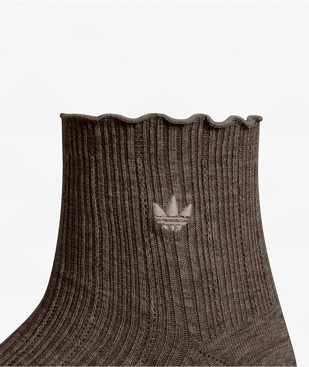 adidas Ruffle 3 Pack Brown, Cream & Grey Ankle Socks