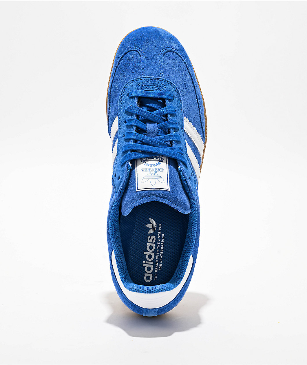 adidas Samba ADV Bluebird, White & Gum Skate Shoes