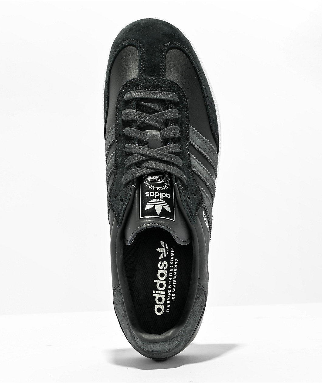 adidas Samba ADV Core Black, Carbon & Silver Metallic Skate Shoes