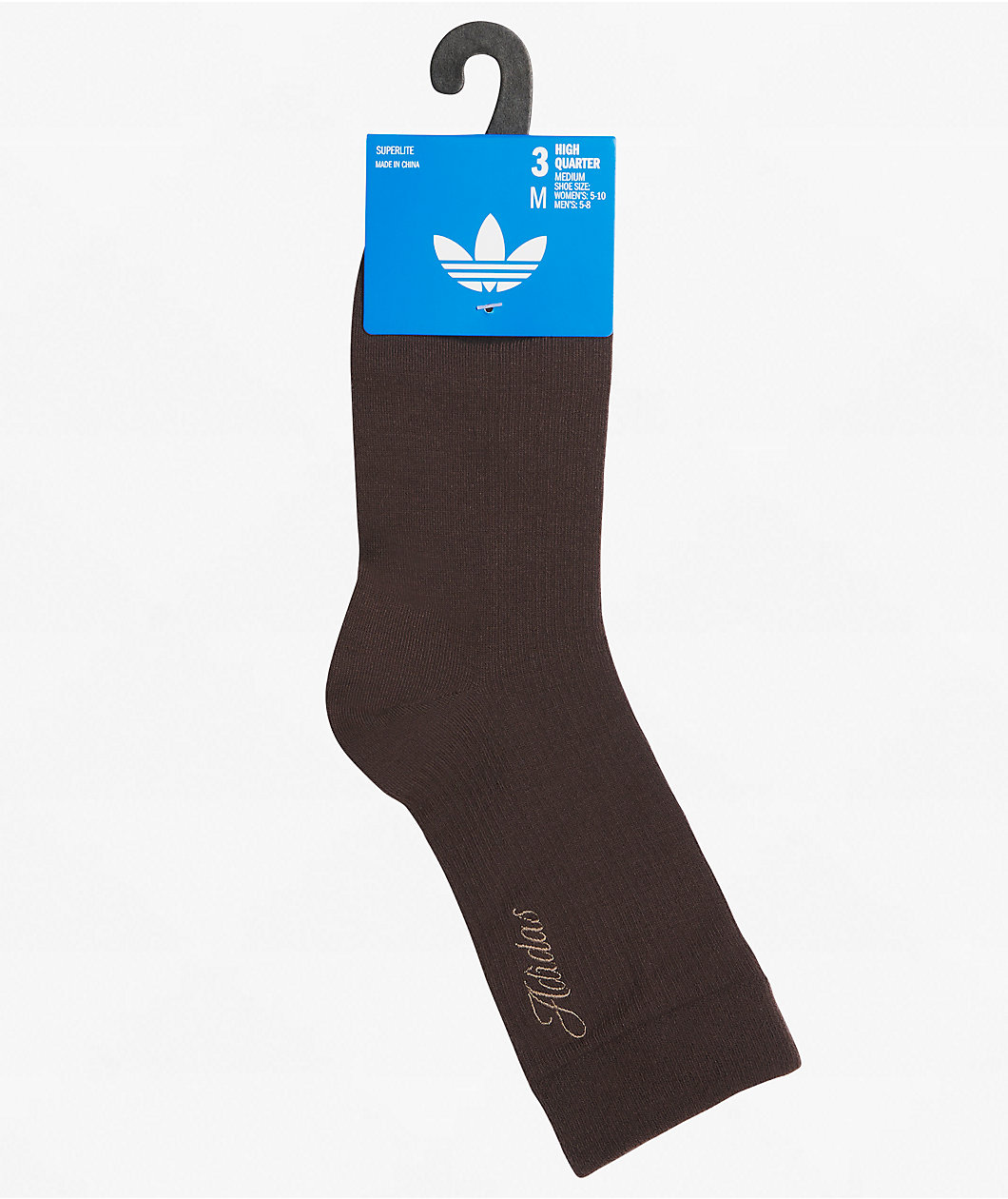adidas Signature Brown, White & Grey 3 Pack High Quarter Crew Socks