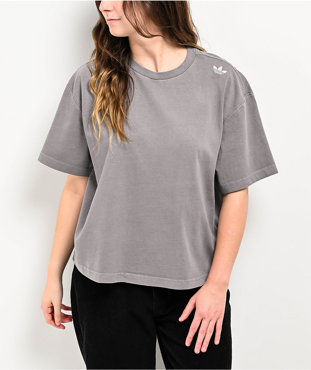 adidas Skate Grey Boxy Crop T-Shirt