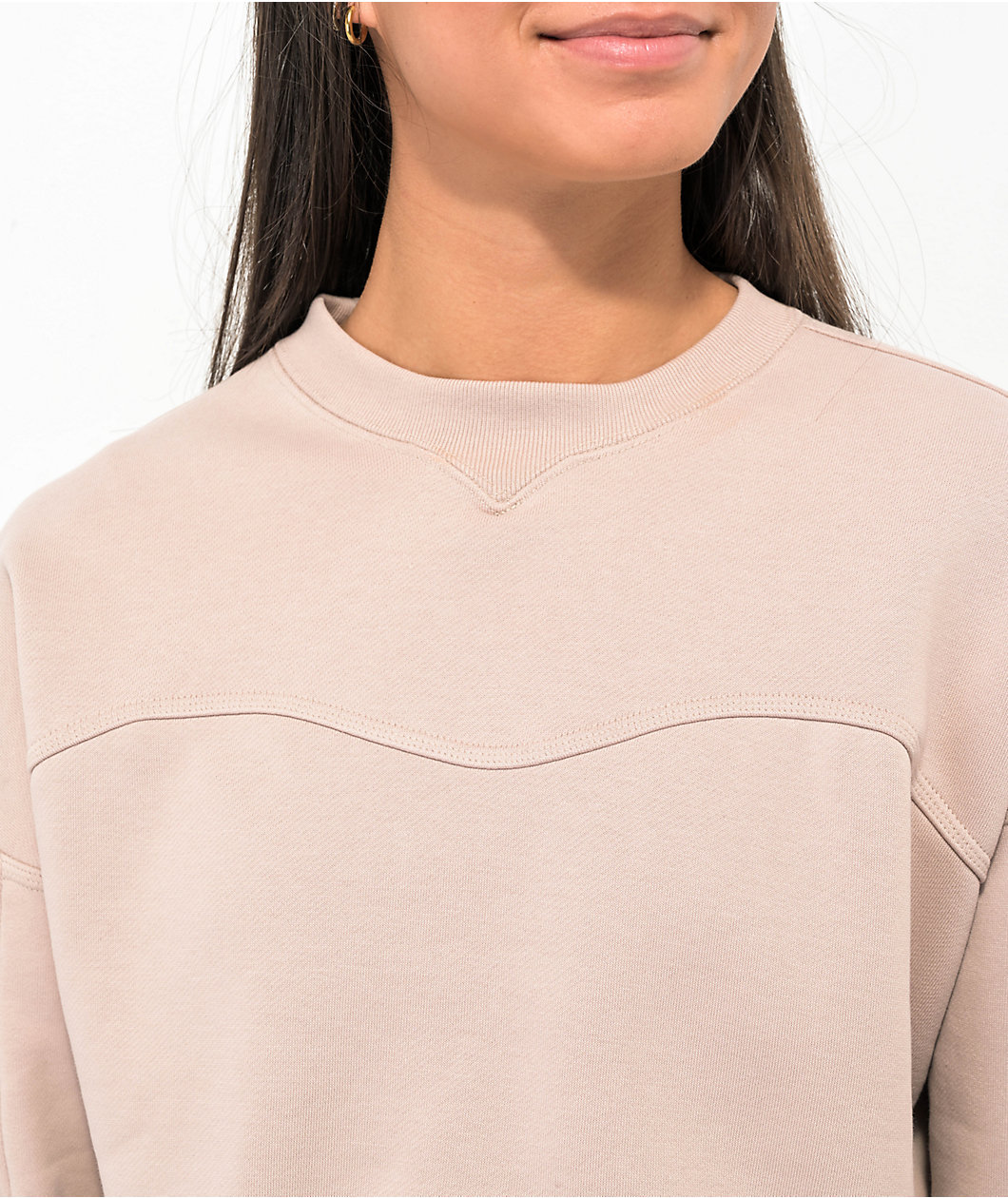 adidas Taupe Crop Crewneck Sweatshirt