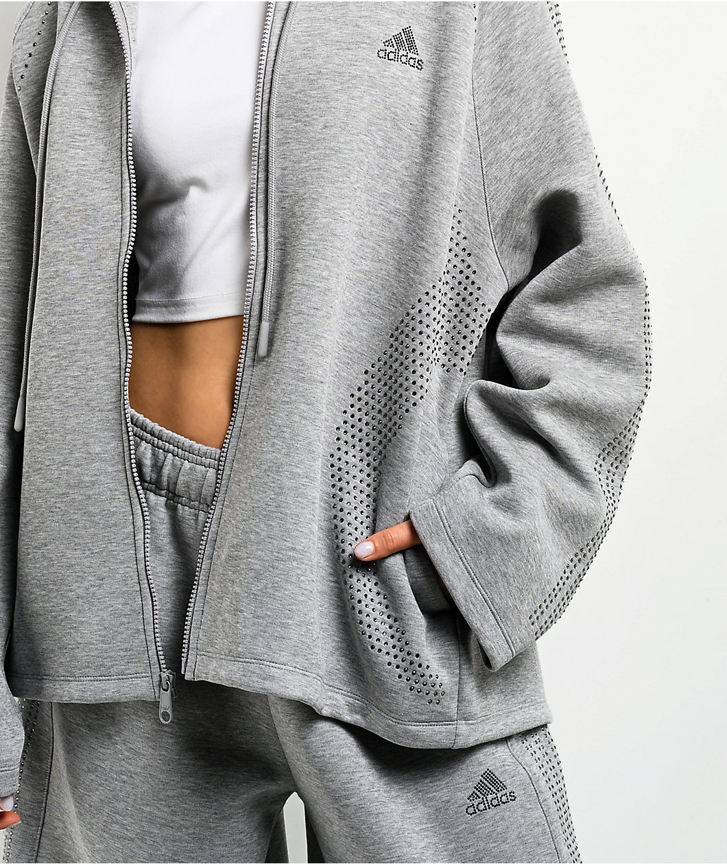 adidas Teamgeist Rhinestone Grey Hoodie