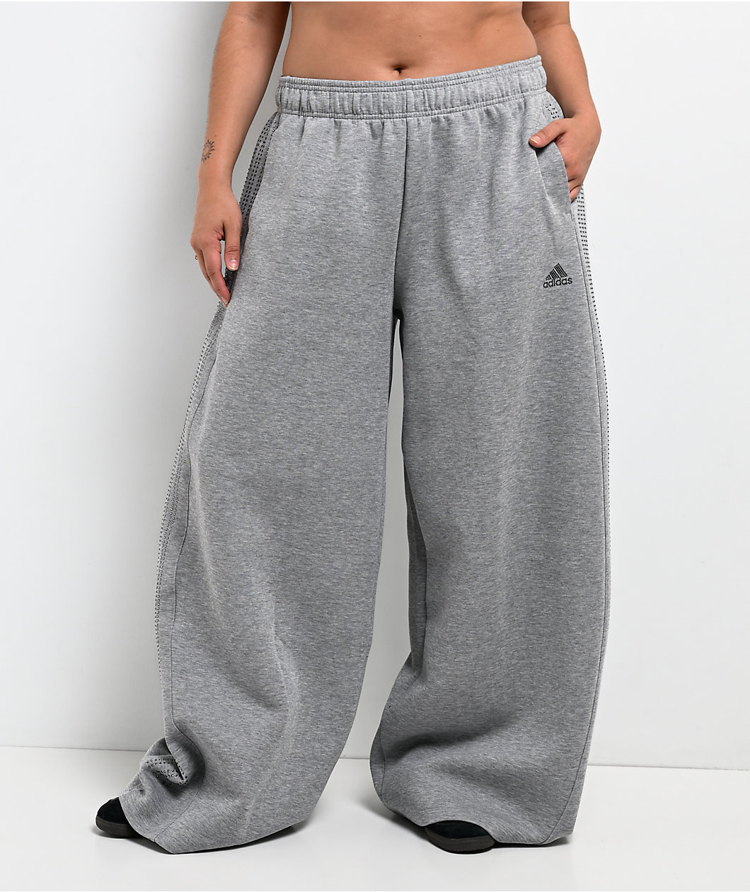 adidas Teamgeist Rhinestone Heather Grey Track Pants