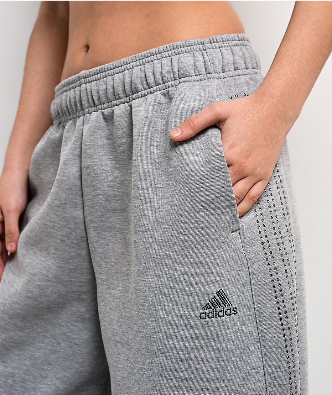 adidas Teamgeist Rhinestone Heather Grey Track Pants
