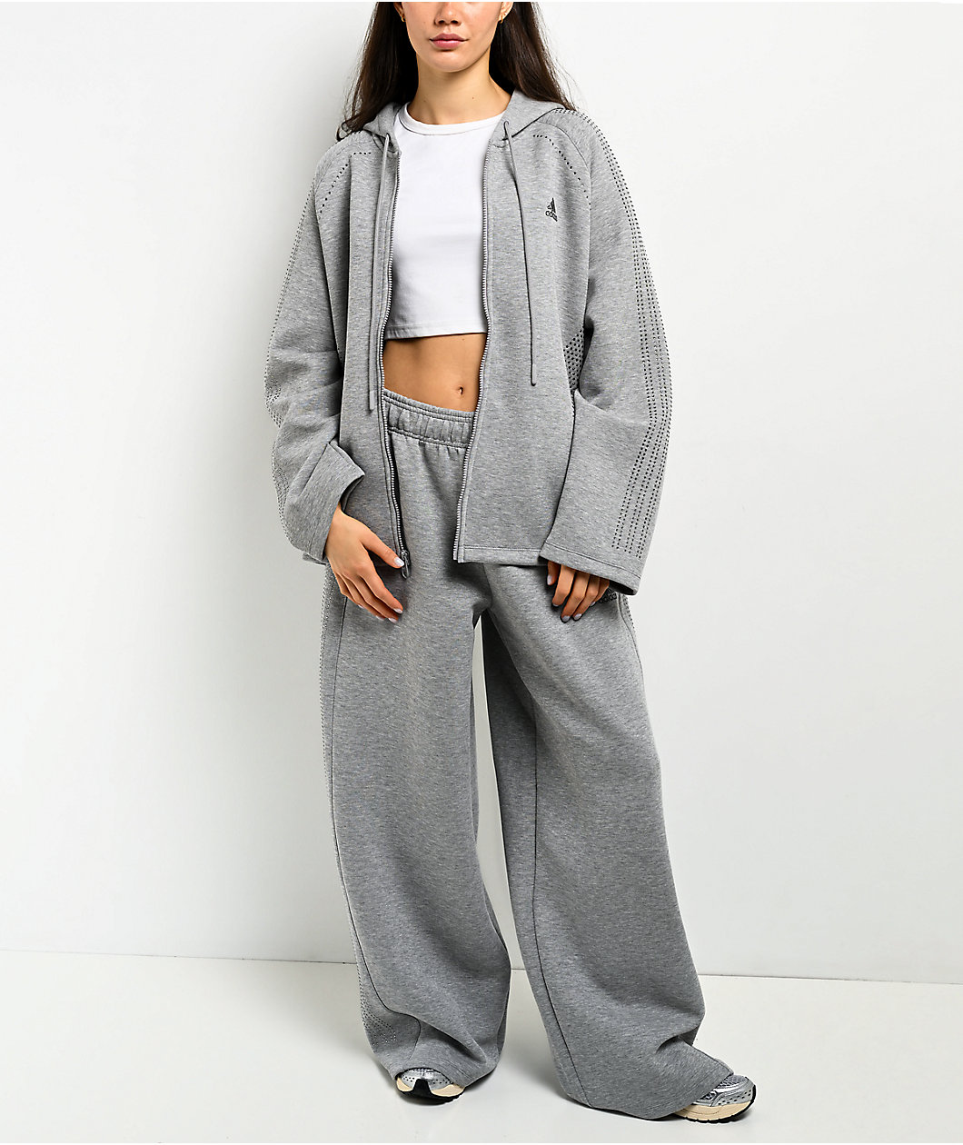 adidas Teamgeist Rhinestone Heather Grey Track Pants