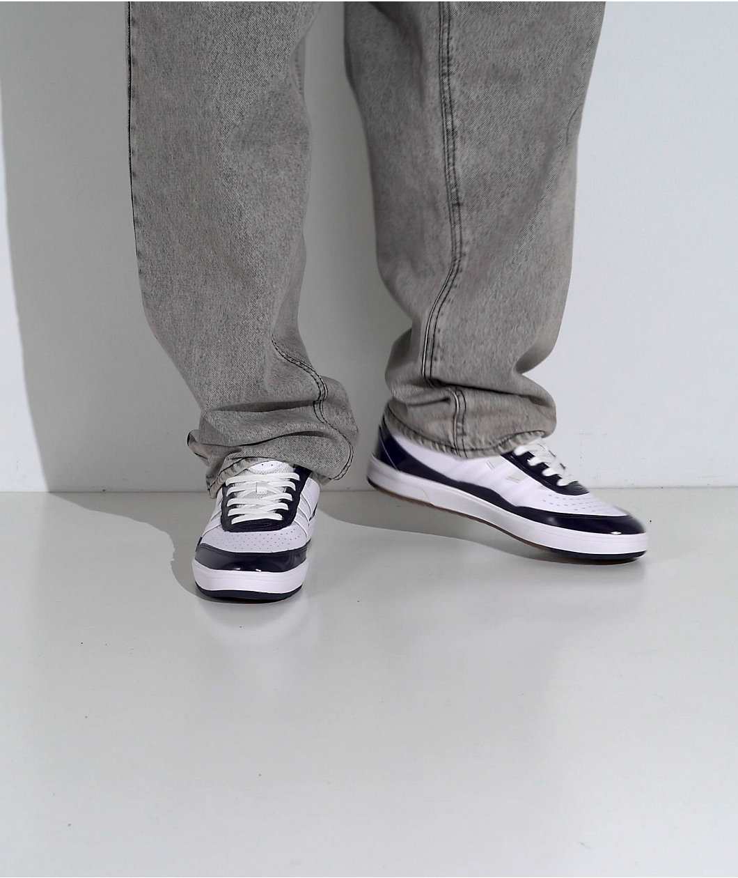 adidas Tyshawn II Cloud White, Collegiate Navy, Grey One Skate Shoes