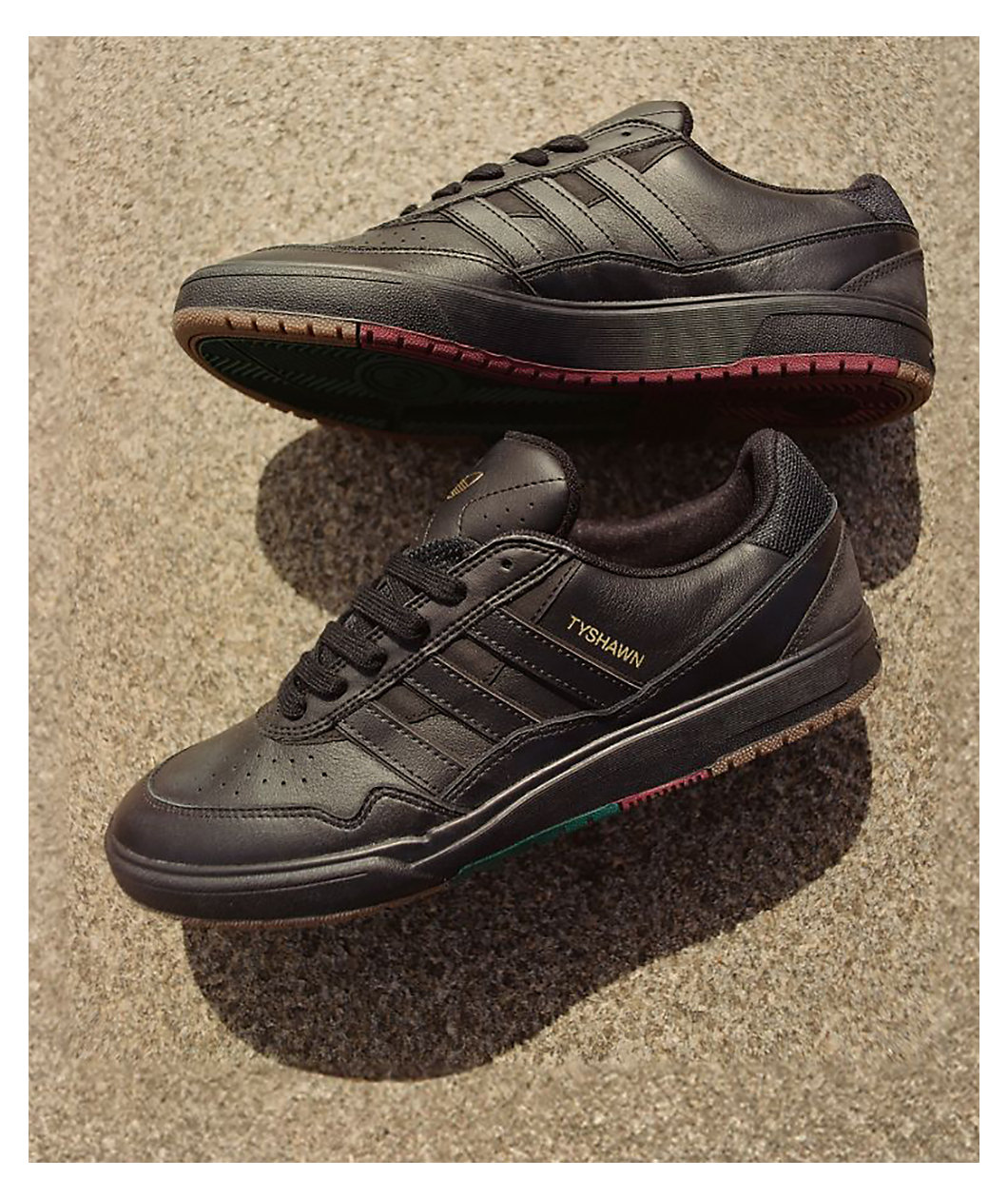 adidas Tyshawn II Core Black & Gum Skate Shoes