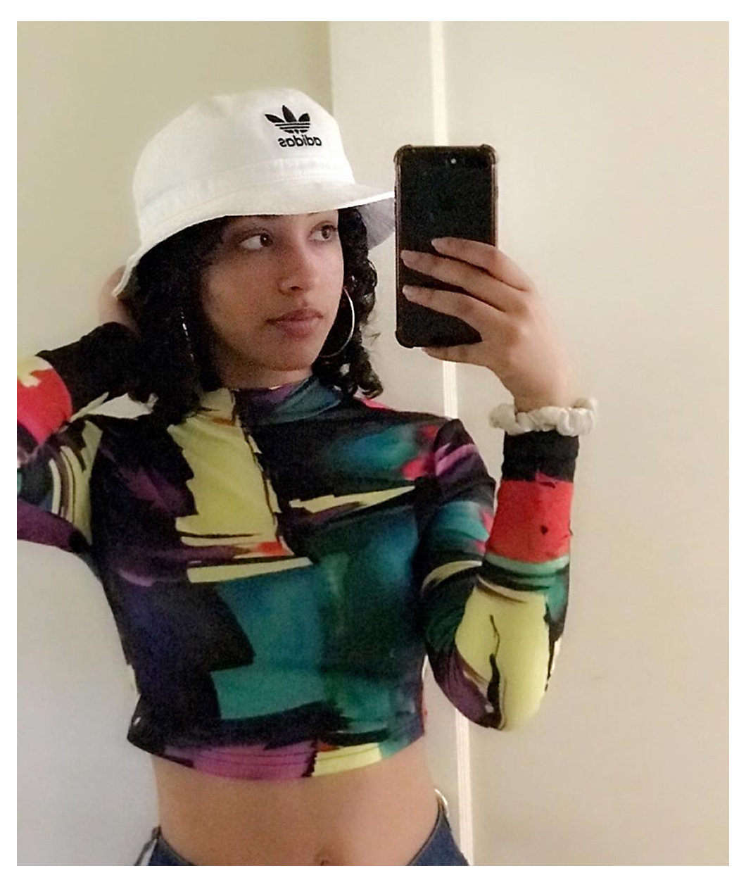 adidas Washed White Bucket Hat