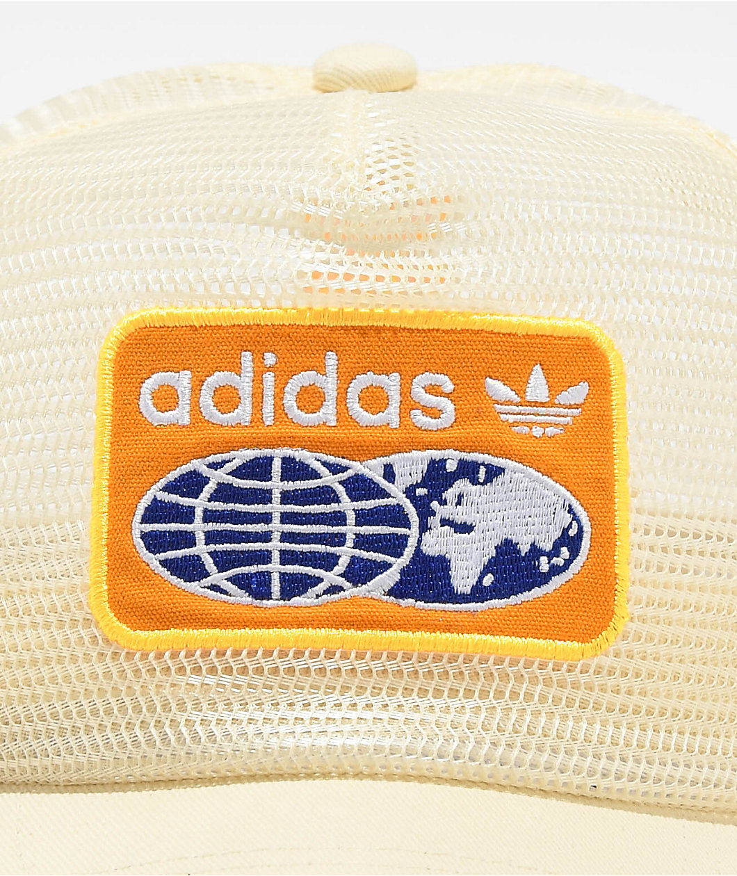 adidas Worldwide White Full Mesh Trucker Hat