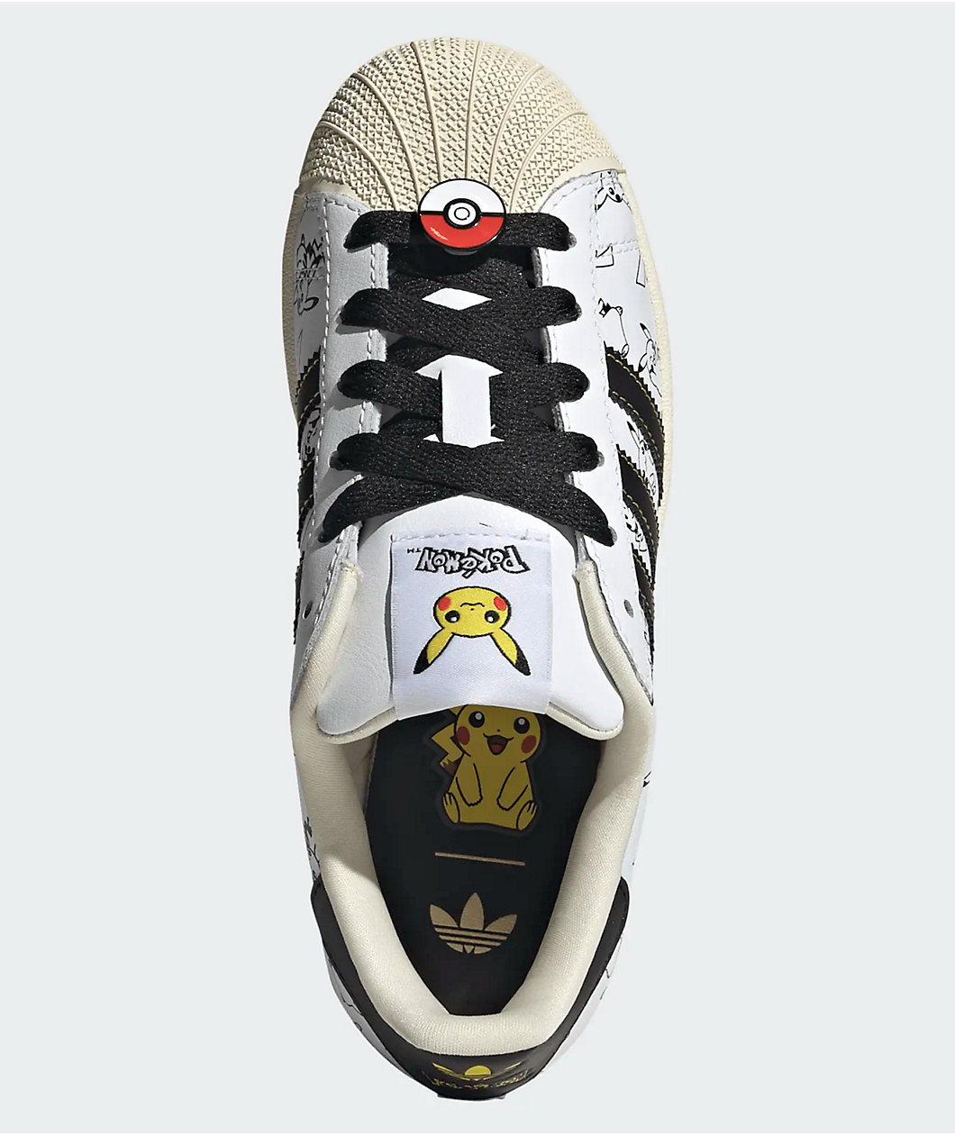adidas x Pokémon Kids Superstar II Pikachu Black & White Shoes