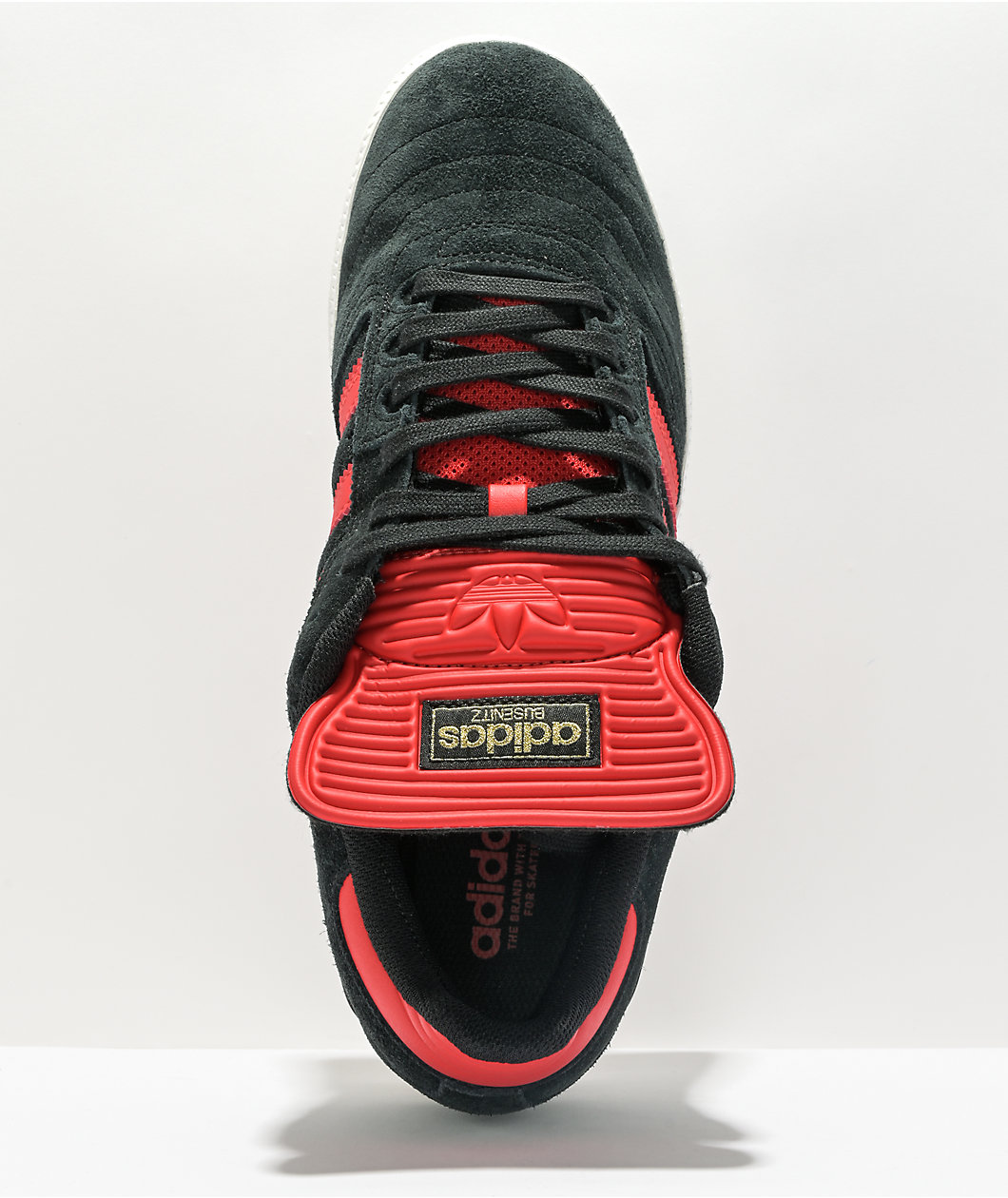 adidias Busenitz Black, Scarlet, & Gold Shoes