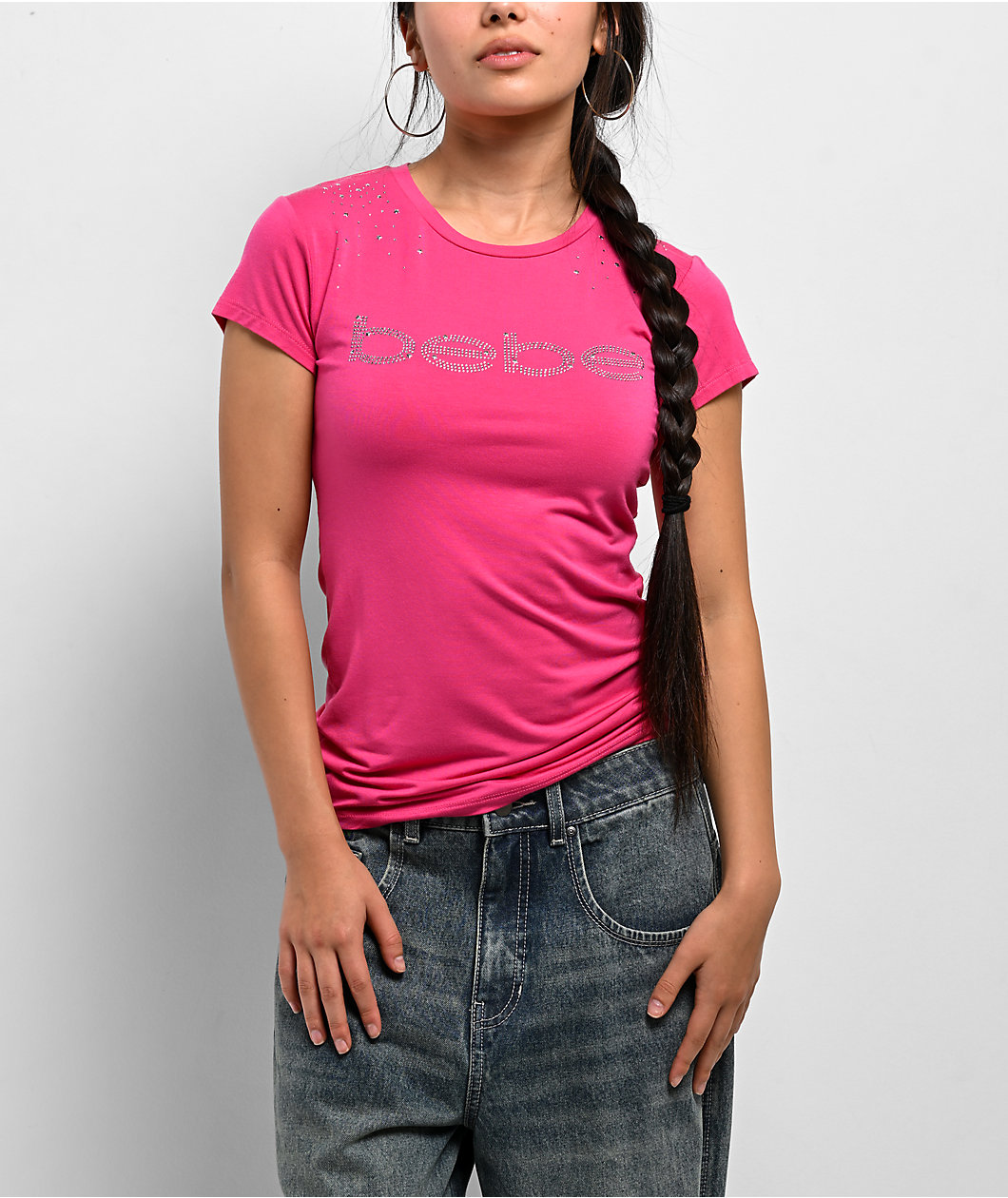 bebe Stars Rhinestone Pink T-Shirt
