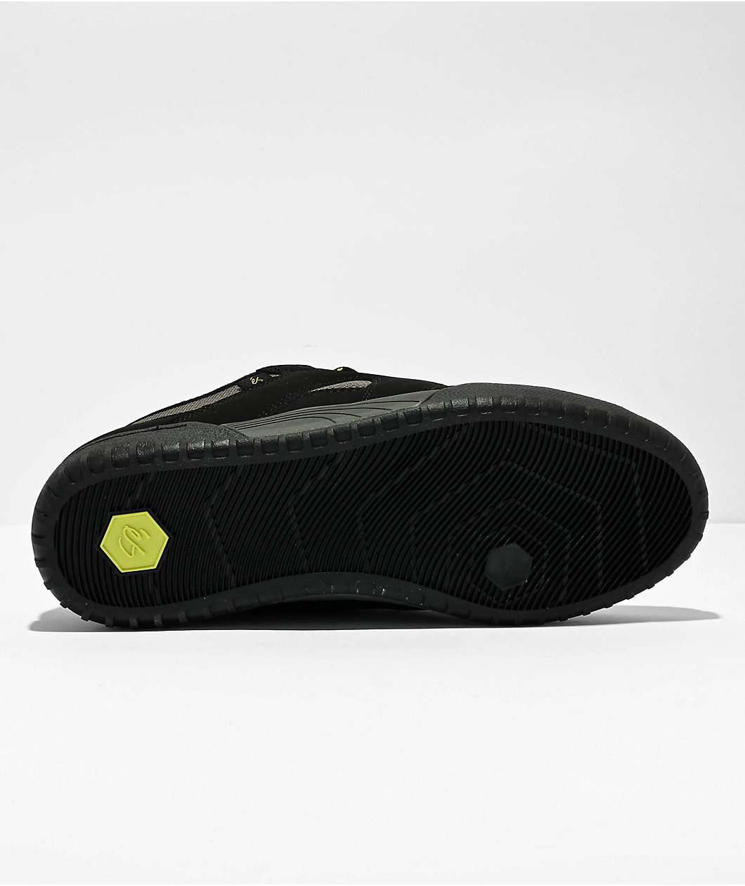 eS One Nine 7 Black & Lime Green Skate Shoes 