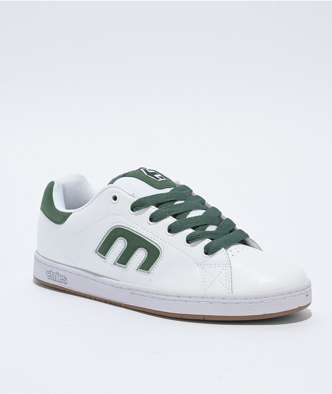 etnies Callicut White & Green Skate Shoes