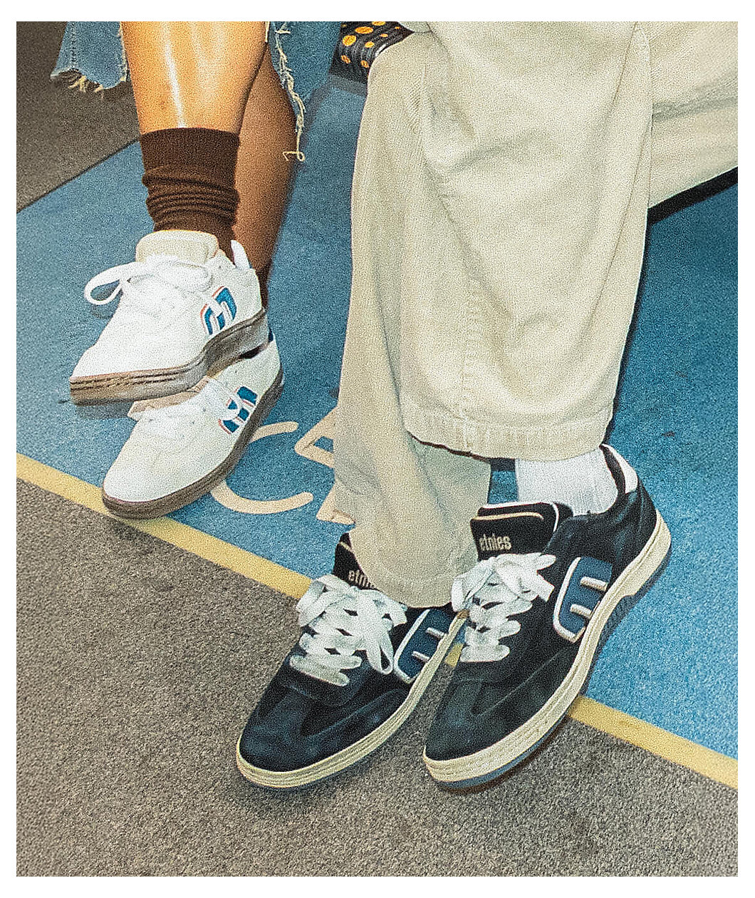 etnies Locut Triple Tongue Black & White Skate Shoes