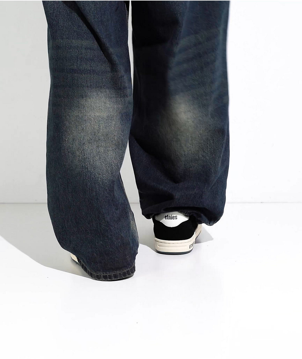 etnies Locut Triple Tongue Black & White Skate Shoes