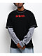 $AD BOYZ by Junior H Flames Black & Grey 2fer Long Sleeve T-Shirt - Thumbnail image 1 of 7