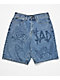 $AD BOYZ by Junior H Printed Grail Blue Wash Denim Shorts - Thumbnail image 1 of 2