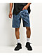 $AD BOYZ by Junior H Printed Grail Blue Wash Denim Shorts - Thumbnail image 1 of 8