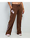 $AD GIRLZ By Junior H Flowers Brown Cargo Sweatpants - Thumbnail image 3 of 12