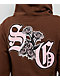 $AD GIRLZ By Junior H Flowers Brown Crop Zip Hoodie - Thumbnail image 3 of 9