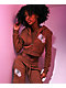 $AD GIRLZ By Junior H Flowers Brown Crop Zip Hoodie - Thumbnail image 8 of 9