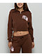 $AD GIRLZ By Junior H Flowers Brown Crop Zip Hoodie - Thumbnail image 2 of 9