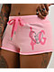 $AD GIRlZ BY Junior H Rhinestone Logo Pink Sweat Shorts - Thumbnail image 6 of 8