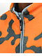  Obey Adamson Chaqueta de polar reversible gris y naranja
