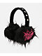  Vitriol Embroidered Black Faux Fur Ear Muffs - Thumbnail image 2 of 3
