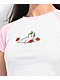180Tide Strawberry Seal Pink & White Crop T-Shirt - Thumbnail image 3 of 3