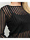 24COLOURS Sheer Striped Black Long Sleeve Top - Thumbnail image 3 of 5