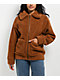 24COLOURS Sherpa Brown Zip Jacket - Thumbnail image 3 of 6