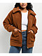 24COLOURS Sherpa Brown Zip Jacket - Thumbnail image 1 of 6