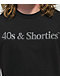 40s & Shorties con Texto Rhinestone camiseta negra