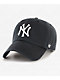 47 Brand Clean Up New York Yankees Black Wash Strapback Hat  - Thumbnail image 1 of 2