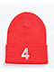 4Hunnid 4 Logo Red Beanie