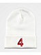 4Hunnid 4 Logo White Beanie
