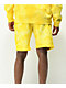 999 Club by Juice WRLD Barbed Daisy Yellow Tie Dye Sweat Shorts - Thumbnail image 2 of 3