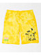 999 Club by Juice WRLD Barbed Daisy Yellow Tie Dye Sweat Shorts - Thumbnail image 1 of 3