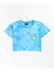 A-Lab Ballina Mushroom Blue Tie Dye Crop T-Shirt - Thumbnail image 2 of 2