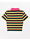 A-Lab Cordina Rainbow Zip Crop Polo Shirt