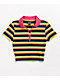 A-Lab Cordina camiseta de polo corta arcoiris con cremallera