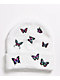 A-Lab Ellison Butterfly Embroidered White Beanie
