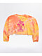 A-Lab Gayle Orange Tie Dye Crop Long Sleeve T-Shirt