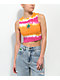 A-Lab Honey World Pink & Orange Tie Dye Crop Tank Top