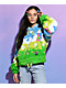 A-Lab Kadley Trippy Landscape Blue & Green Crop Sherpa Hoodie - Thumbnail image 1 of 6